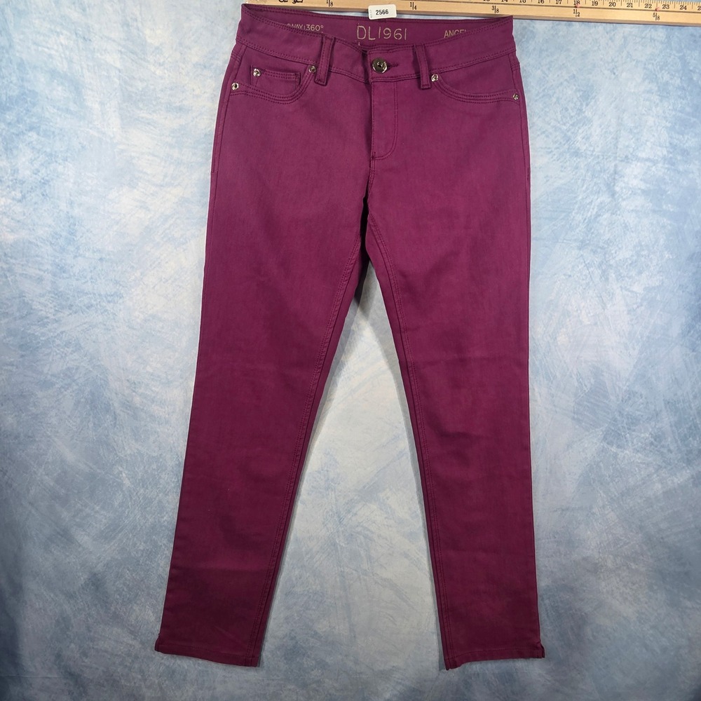 DL1961‎ Angel Mid-Rise Skinny Ankle Jeans Magenta Purple Womens Size 28 Stretch
